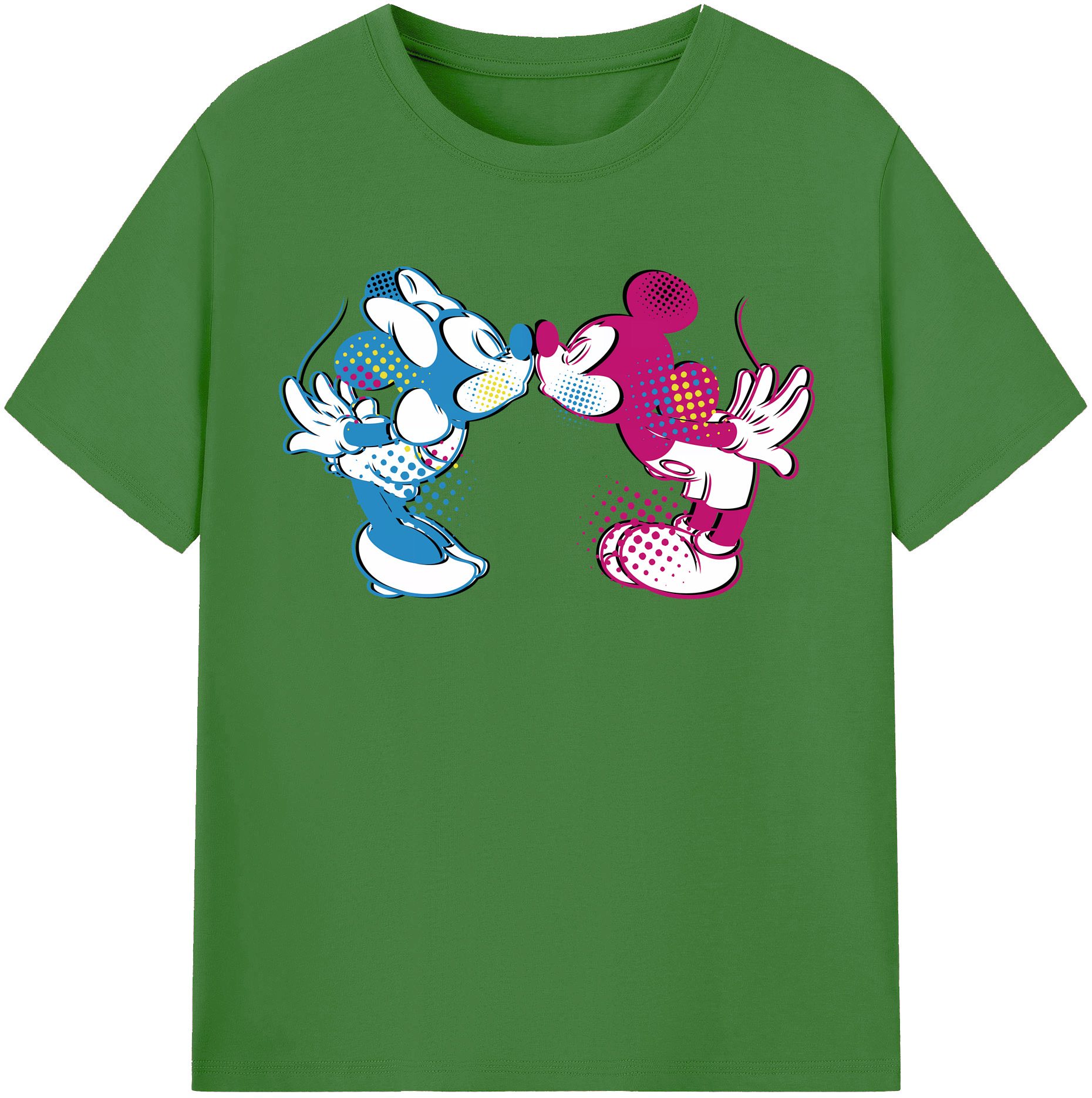 （画像用） ミッキーマウス Mickey Mouse レディースカジュアルプリントTシャツ（綿100％）